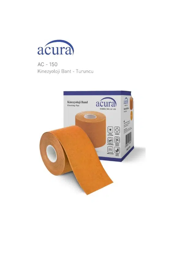Acura Kinezyoloji Band 5cm x 5m - Turuncu