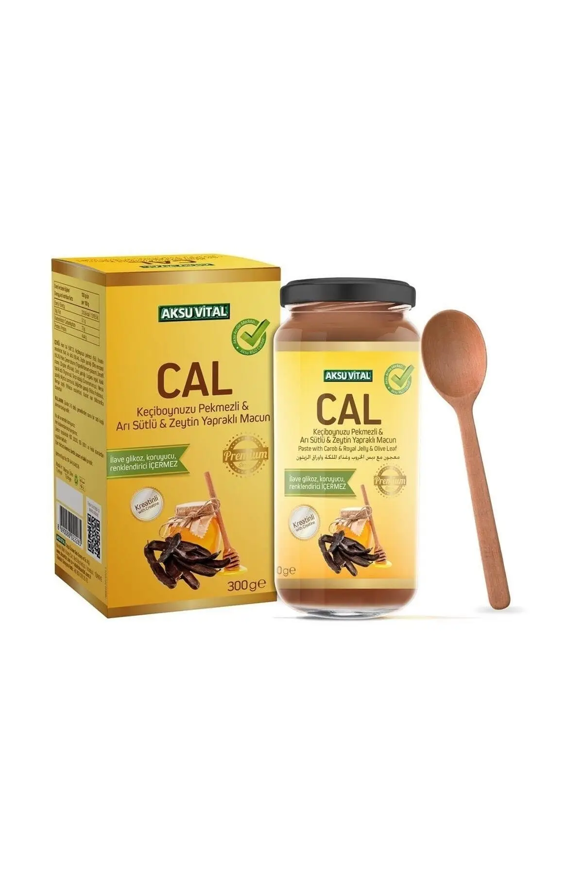  Aksu Vital CAL Keçiboynuzu Pekmezli Arı Sütlü Zeytin Yapraklı Macun 300 gr