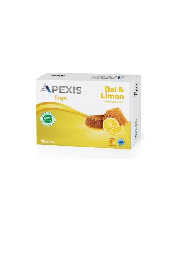 Apexis Drops Bal ve Limon Aromalı Pastil 16'lı
