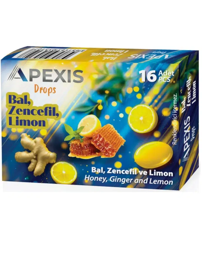 Apexis Drops Bal Zencefil Limon Aromalı Pastil 16 lı
