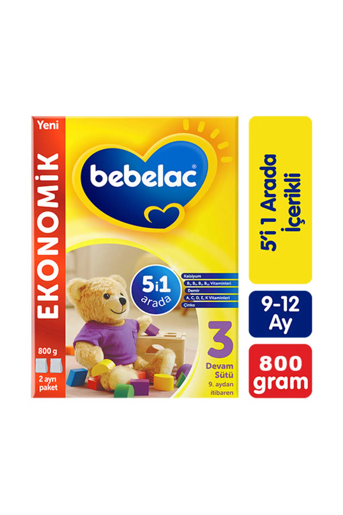 Bebelac 3 Devam Sütü 800 g 9-12 Ay