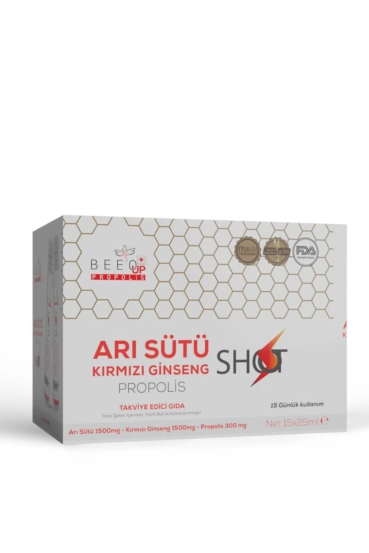 Bee'o Up Propolis Arı Sütü Kırmızı Ginseng Shot 15 x 25 ml