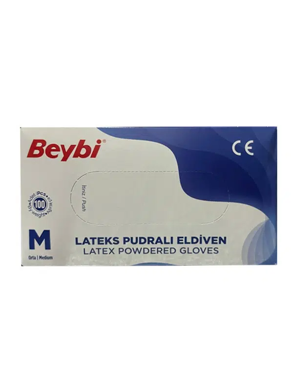 Beybi Eldiven Lateks Pudralı Medium 100'lü