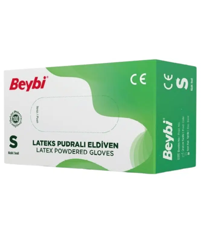 Beybi Lateks Pudralı Eldiven Small 100'lü
