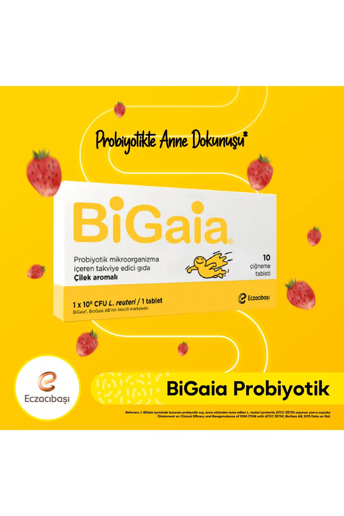 Bigaia Probiyotik Çilek Aromalı Çiğneme 10 Tablet