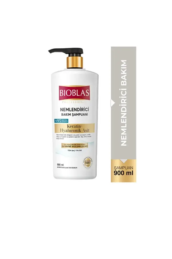 Bioblas Nemlendirici Bakım Şampuanı Keratin & Hyaluronik Asit 900 ml