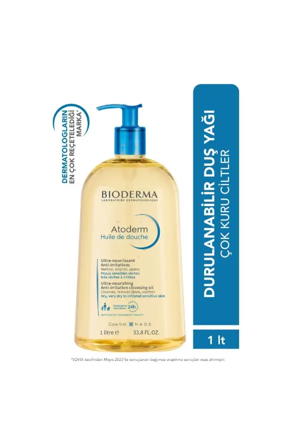 Bioderma Atoderm Shower Oil Kuru Cilt Nemlendirici ve Besleyici Duş Yağı Niasinamid Yetişkin Çocuk 1 Lt