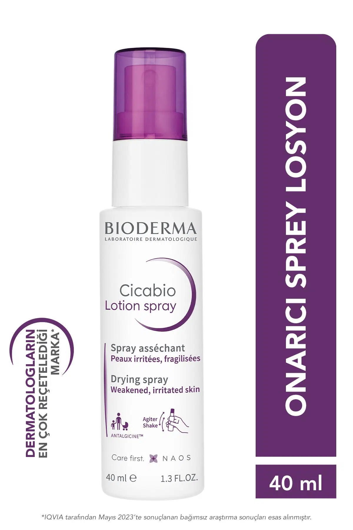 Bioderma Cicabio Lotion Hasar Görmüş Ciltler için Kurutucu Sprey Losyon, Yetişkin ve Çocuk 40 ml