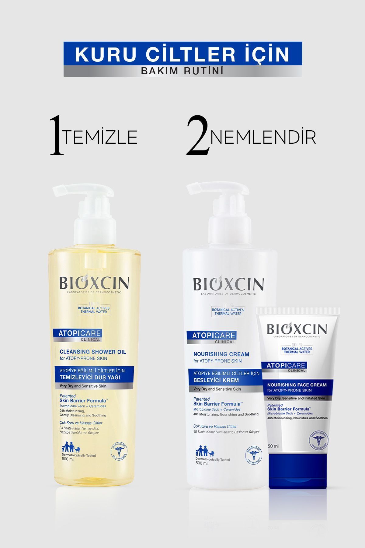 Bioxcin Atopicare Atopi Eğilimli Ciltler İçin Besleyici Yüz Kremi 50 Ml - Microbiome, Seramid