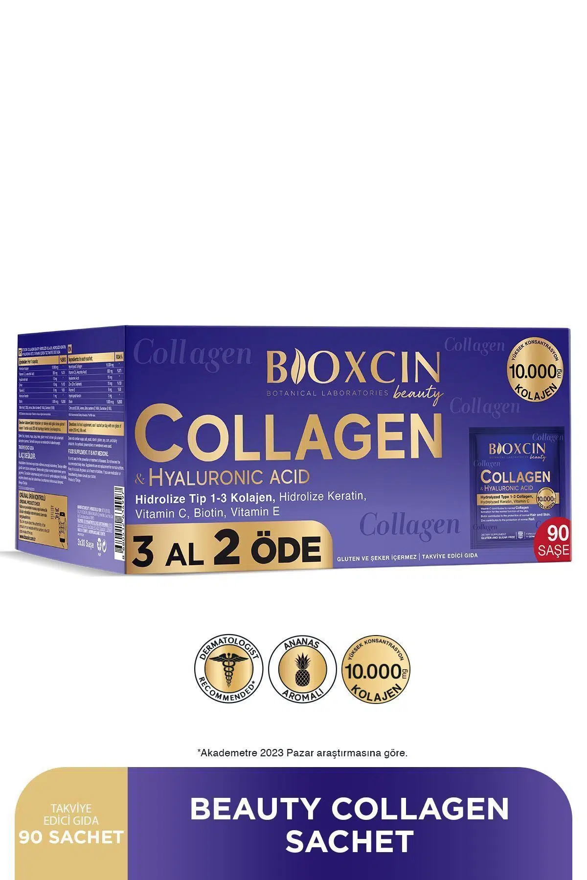 Bioxcin Collagen Hyaluronic Acid Hidrolize Tip 1-3 Kolajen 90 Saşe