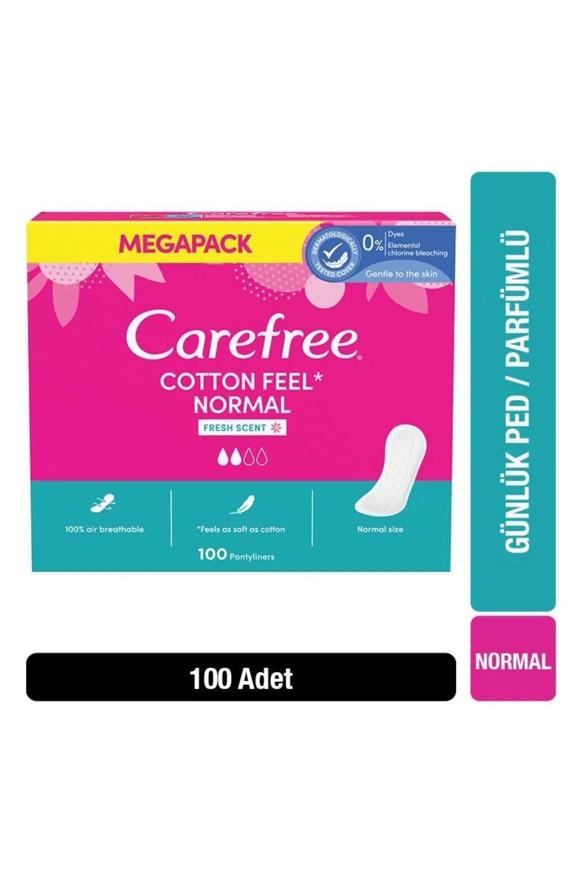Carefree Carefree Cotton Feel Normal Parfümlü Günlük Ped 100'lü Paket