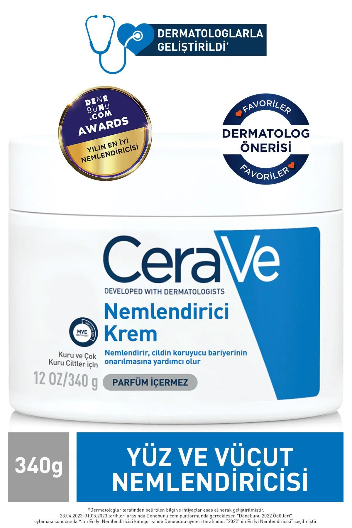 Cerave Nemlendirici Krem Kuru ve Çok Kuru Ciltler 340 ml