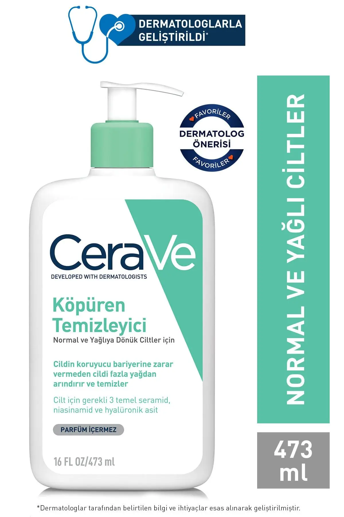 Cerave Normal Ve Yağlı Ciltler İçin Köpüren Temizleyici 473 ml