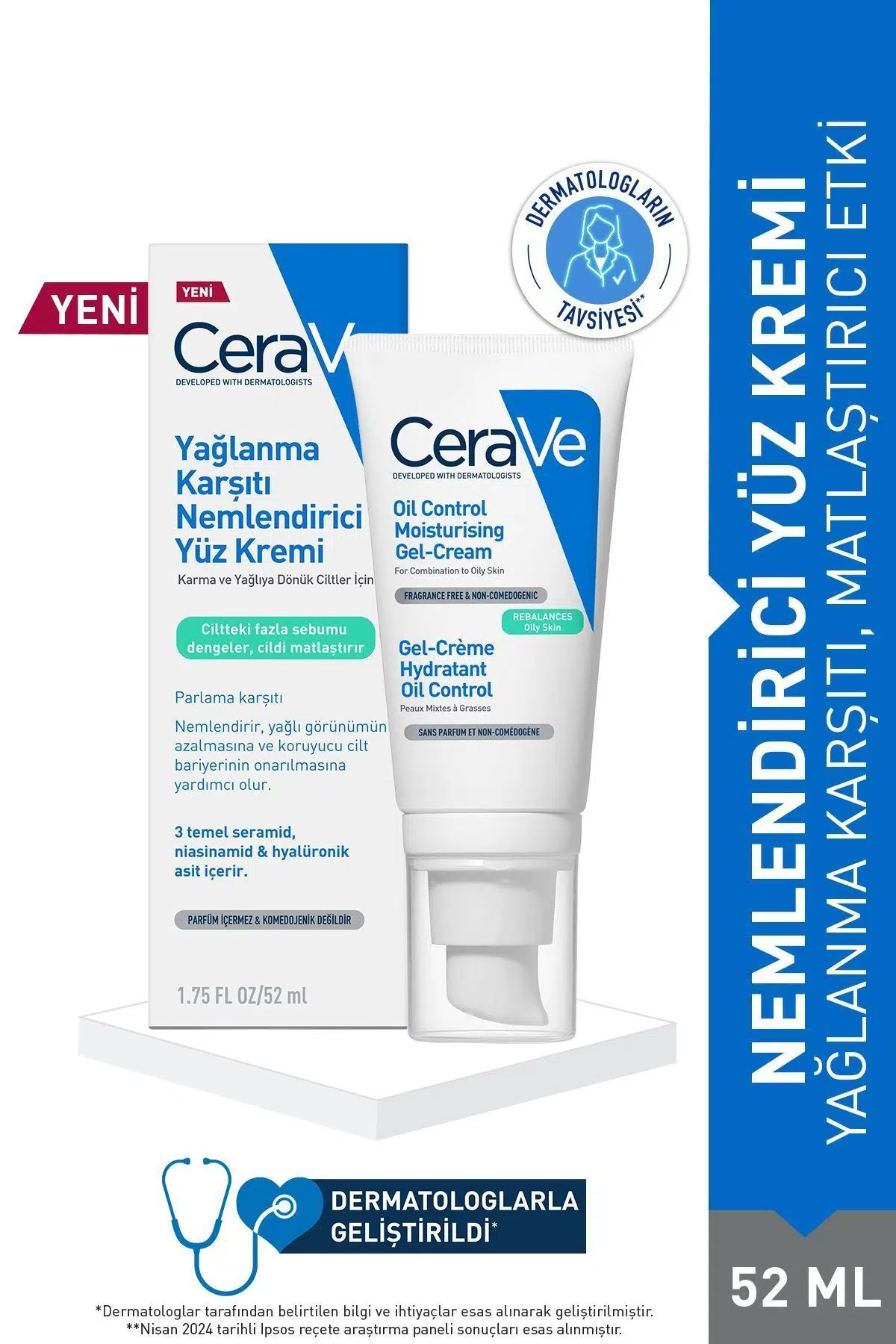 Cerave Yağlanma Karşıtı Nemlendirici Yüz Kremi 52 ml