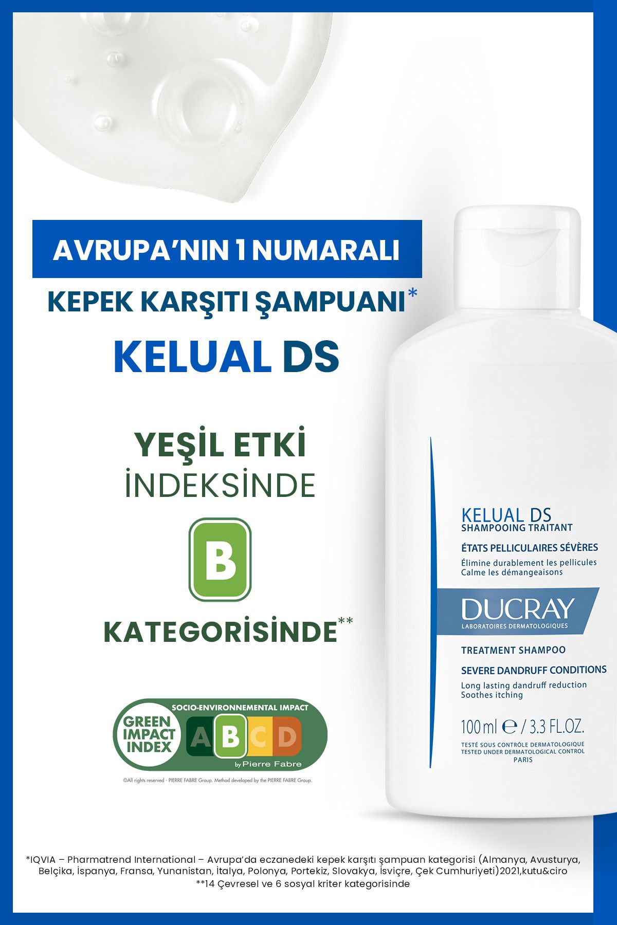 Ducray Kelual Ds Kepek Karşıtı Bakım Şampuanı 100 ml