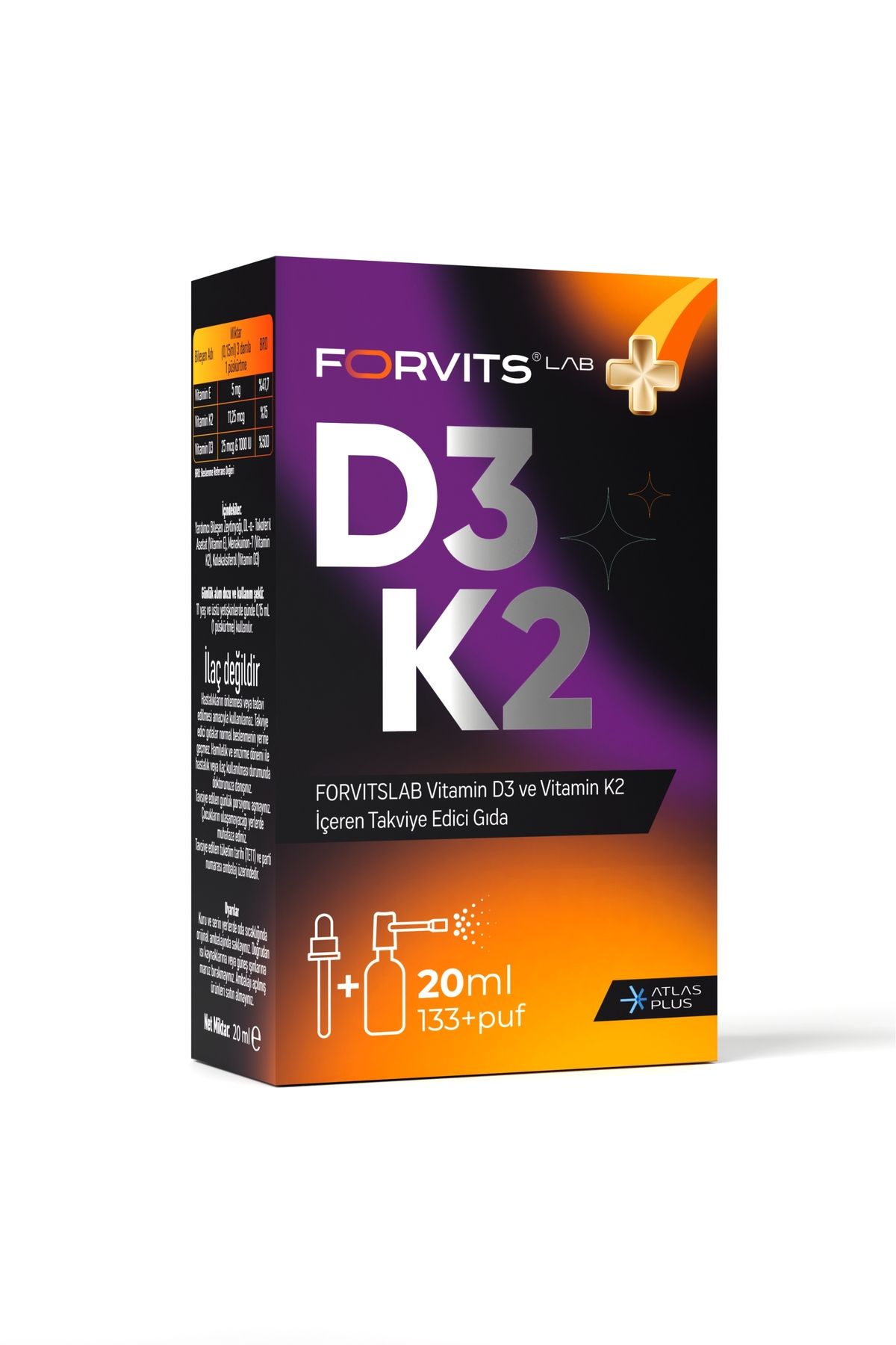 Forvits Lab Vitamin D3k2 Sprey 20 ml