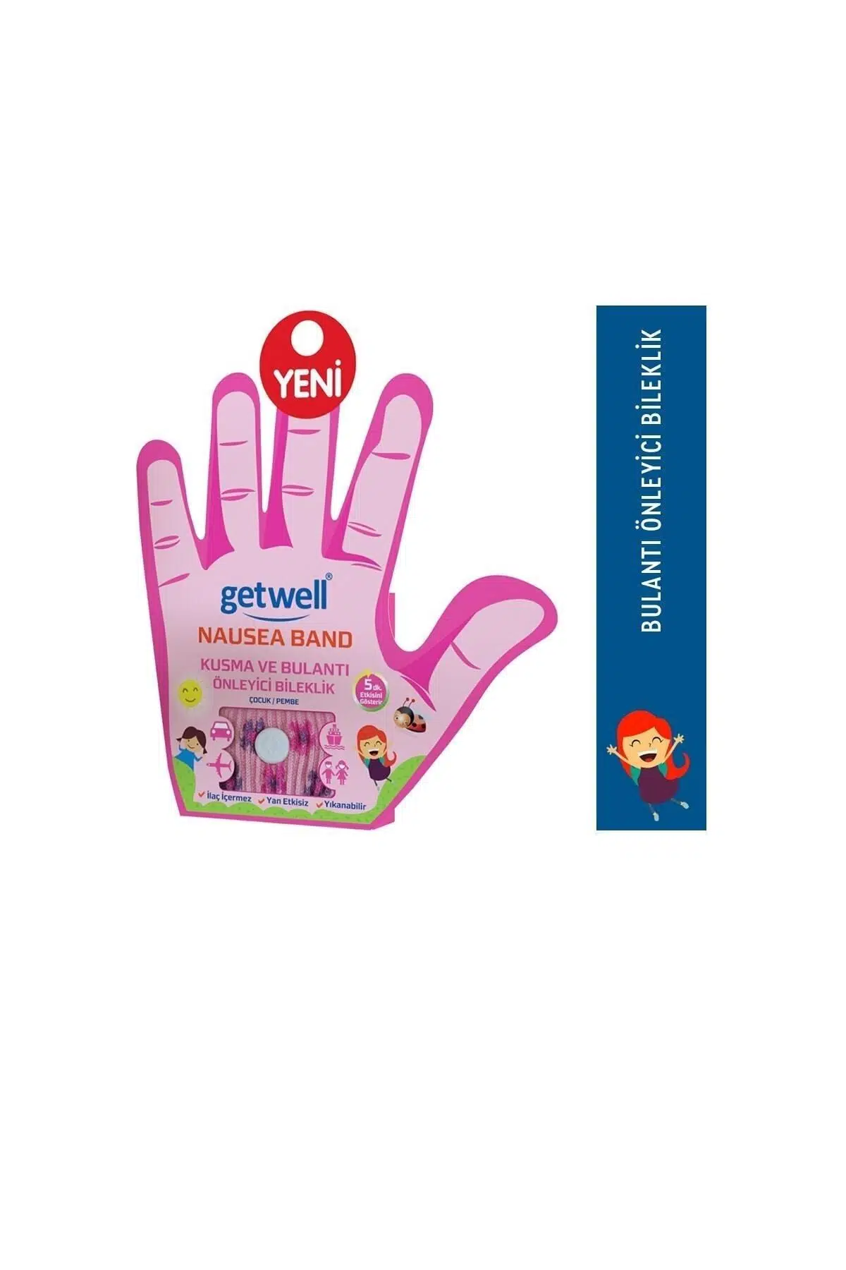Getwell Nausea Bulantı Bilekliği Çocuk - Pembe