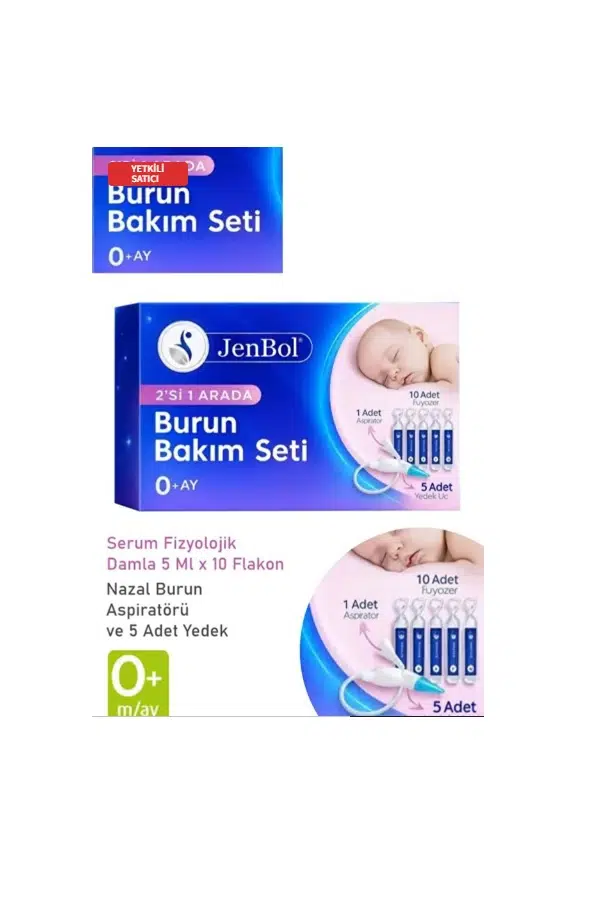 Jenbol Baby Burun Bakım Seti 10 Flakon Serum Fizyolojik 5 Yedek Uç 1 Aspiratör