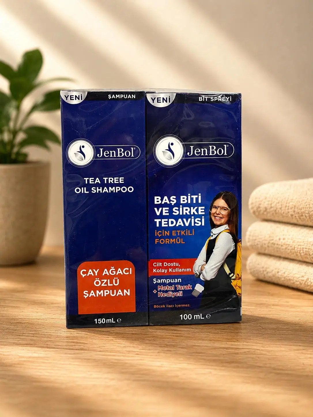 Jenbol Set - Bit Spreyi 100 ml + Çayağacı Şampuan 150 ml - Çelik Tarak Hediyeli