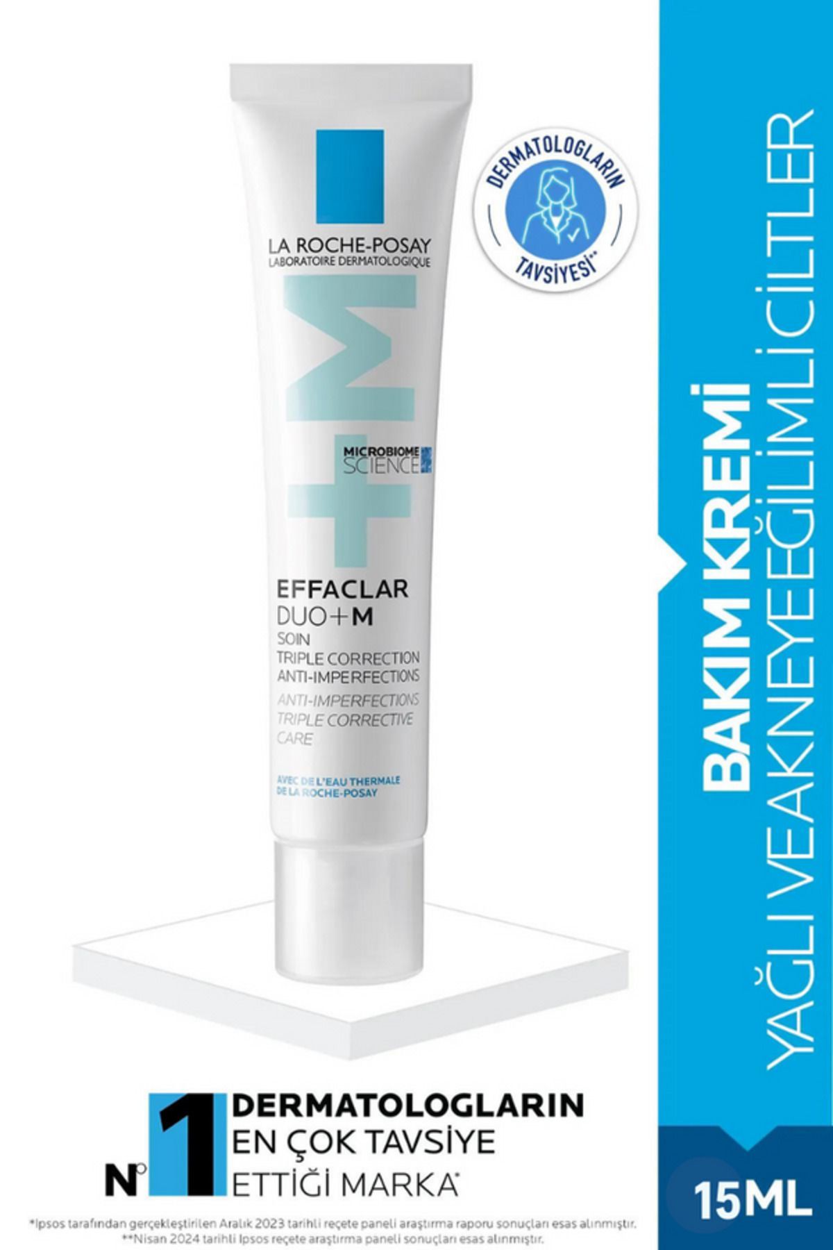 La Roche Posay Effaclar Duo+M Yağlı, Akne/Sivilce Eğilimli Ciltler için Yüz Bakım Kremi 15ml