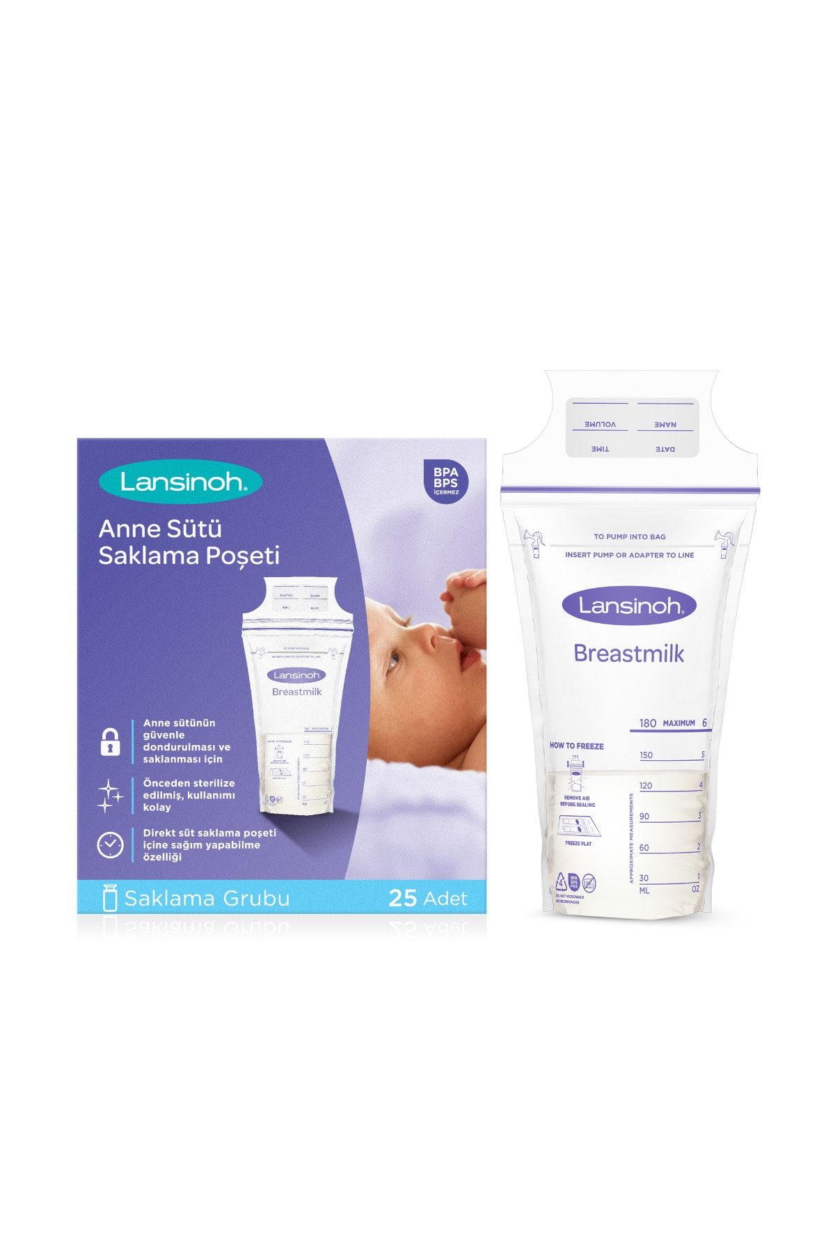 LANSINOH Süt Saklama Poşeti (25 ADET)