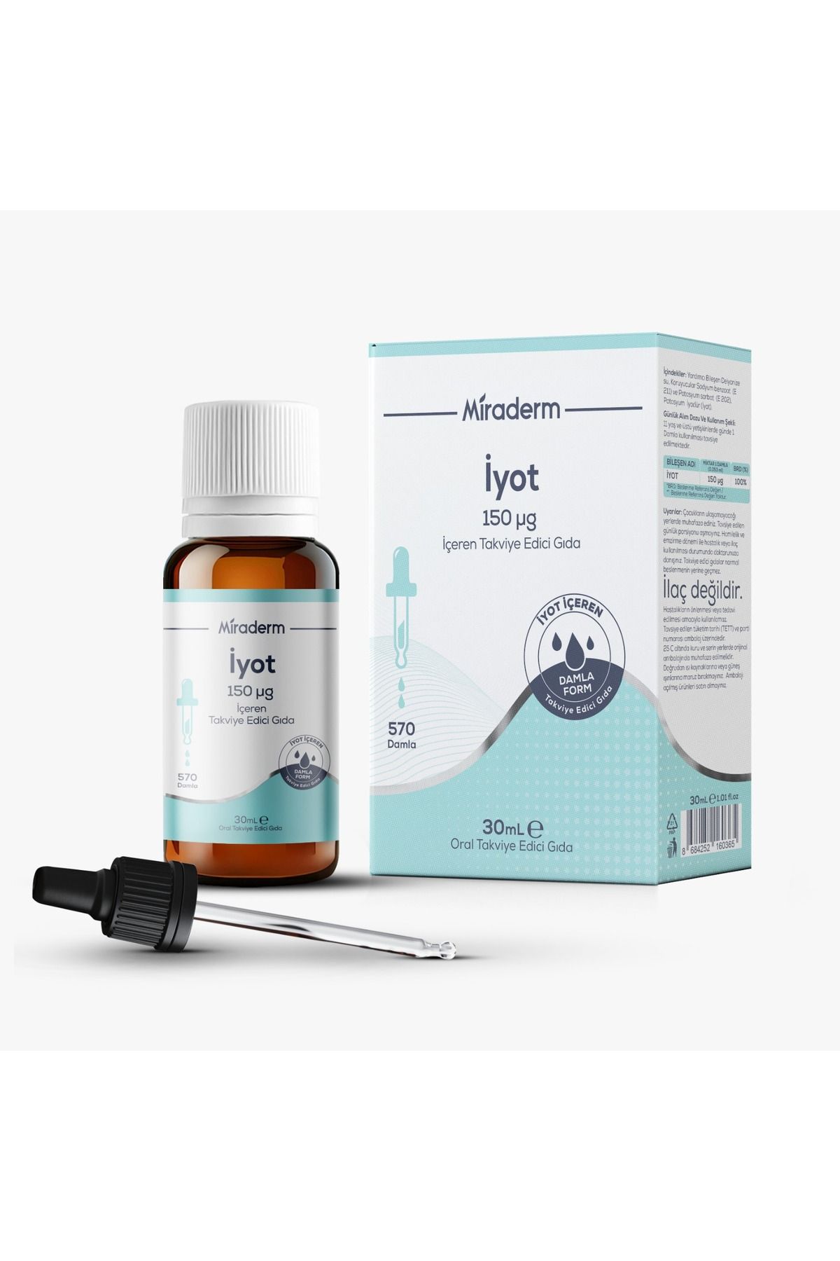 Miraderm İyot İçeren Takviye Edici Gıda 30 ml