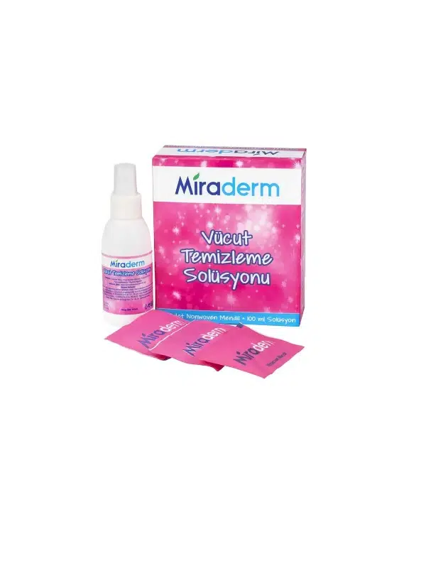 Miraderm Vücut Temizleme Losyonu 20 Yaprak + 100 ml Solüsyon