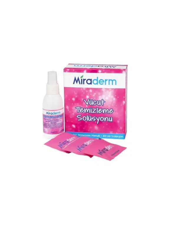 Miraderm Vücut Temizleme Losyonu 20 Yaprak + 100 ml Solüsyon
