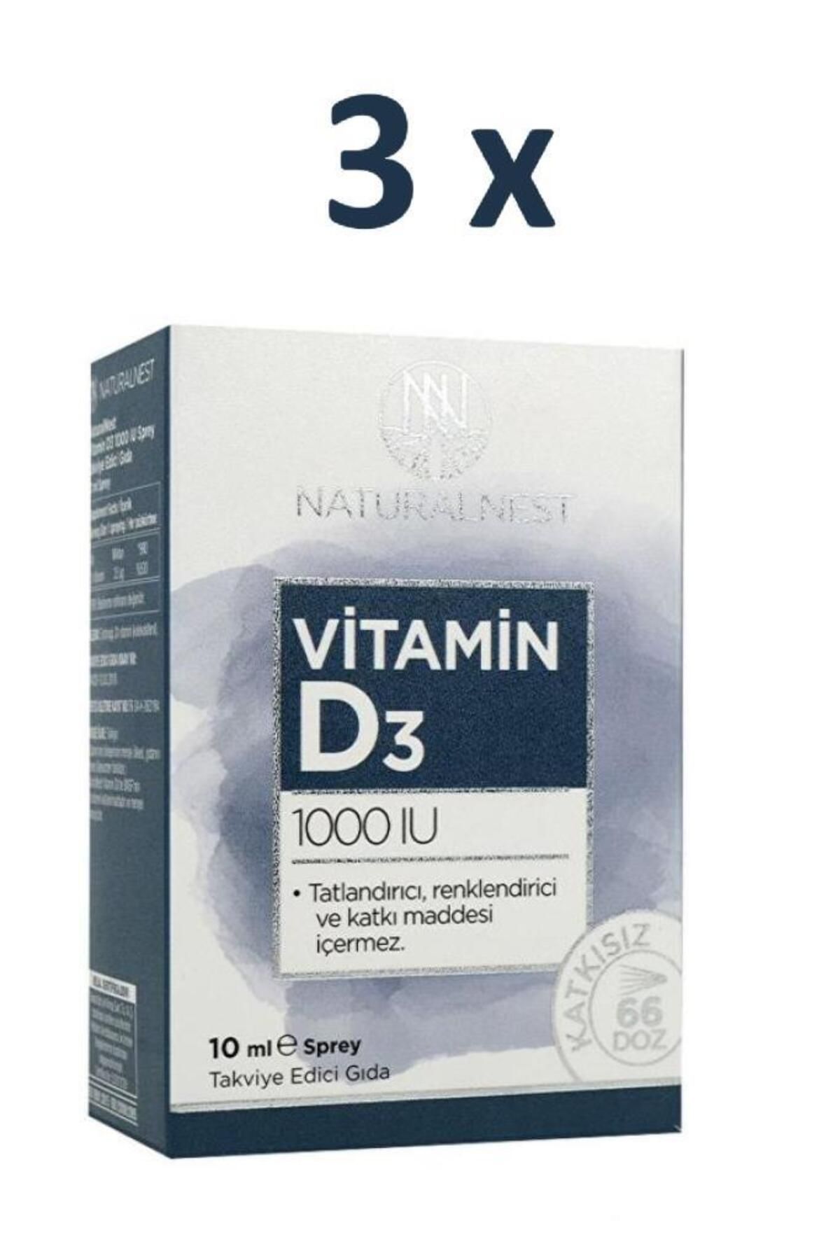 Naturalnest Vitamin D3 1000 IU Sprey 3'lü 10 ml - 3 Al 2 Öde