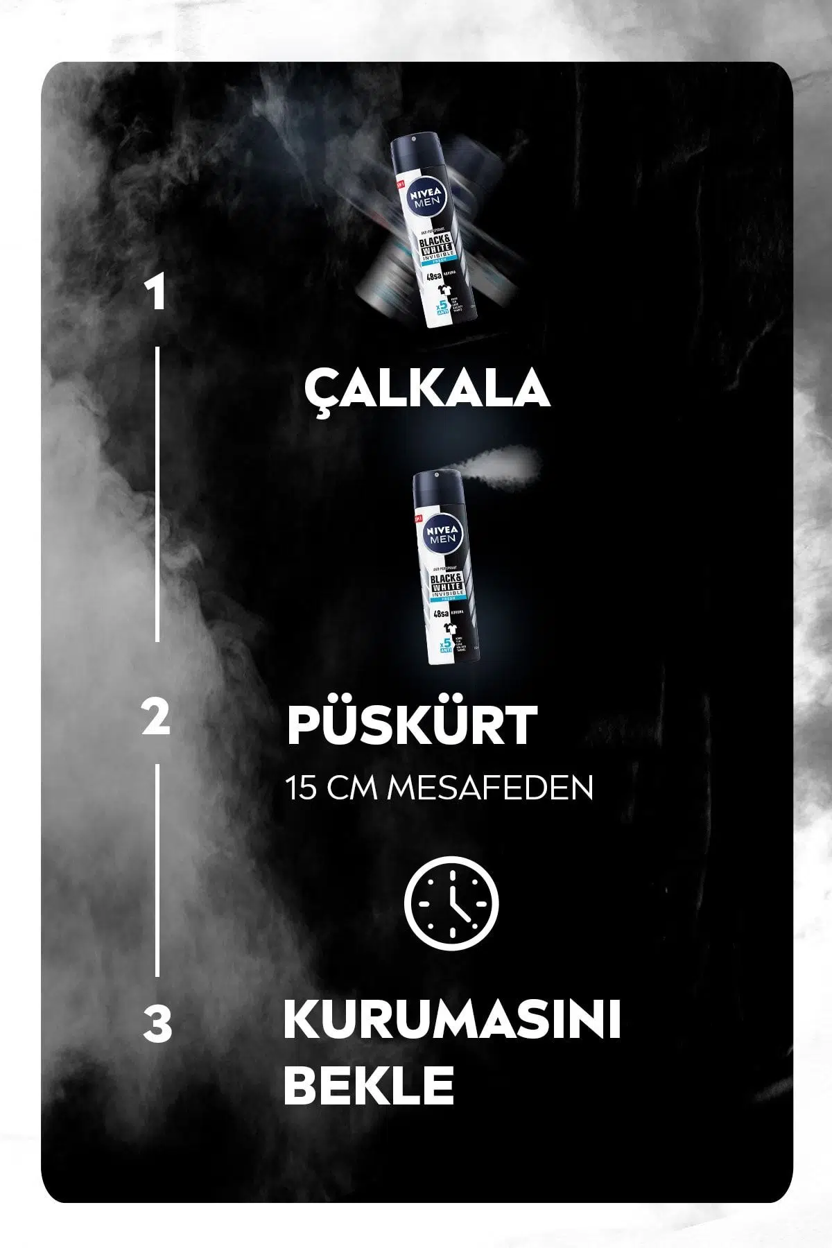 Nive Sprey Deodorant Invisible for Black & White Fresh Erkek 150 ml