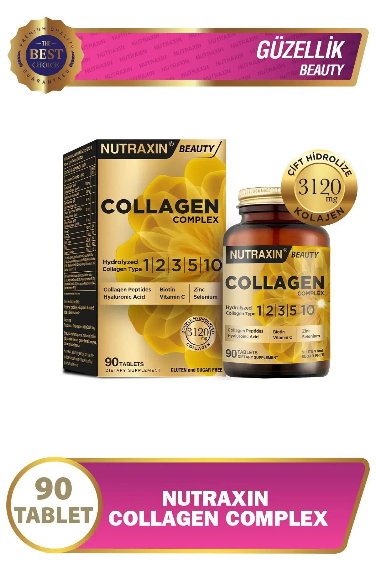 Nutraxin Collagen Complex Tip 1-2-3-5-10 3120 mg 90 Tablet