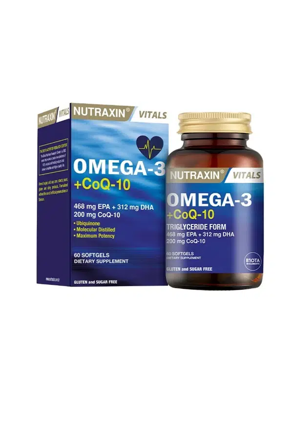Nutraxin Vitals Omega-3 + Co-Q10 60 Softgel