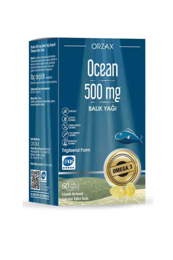Ocean Omega 3 Balık Yağı 500 mg 60 Kapsül
