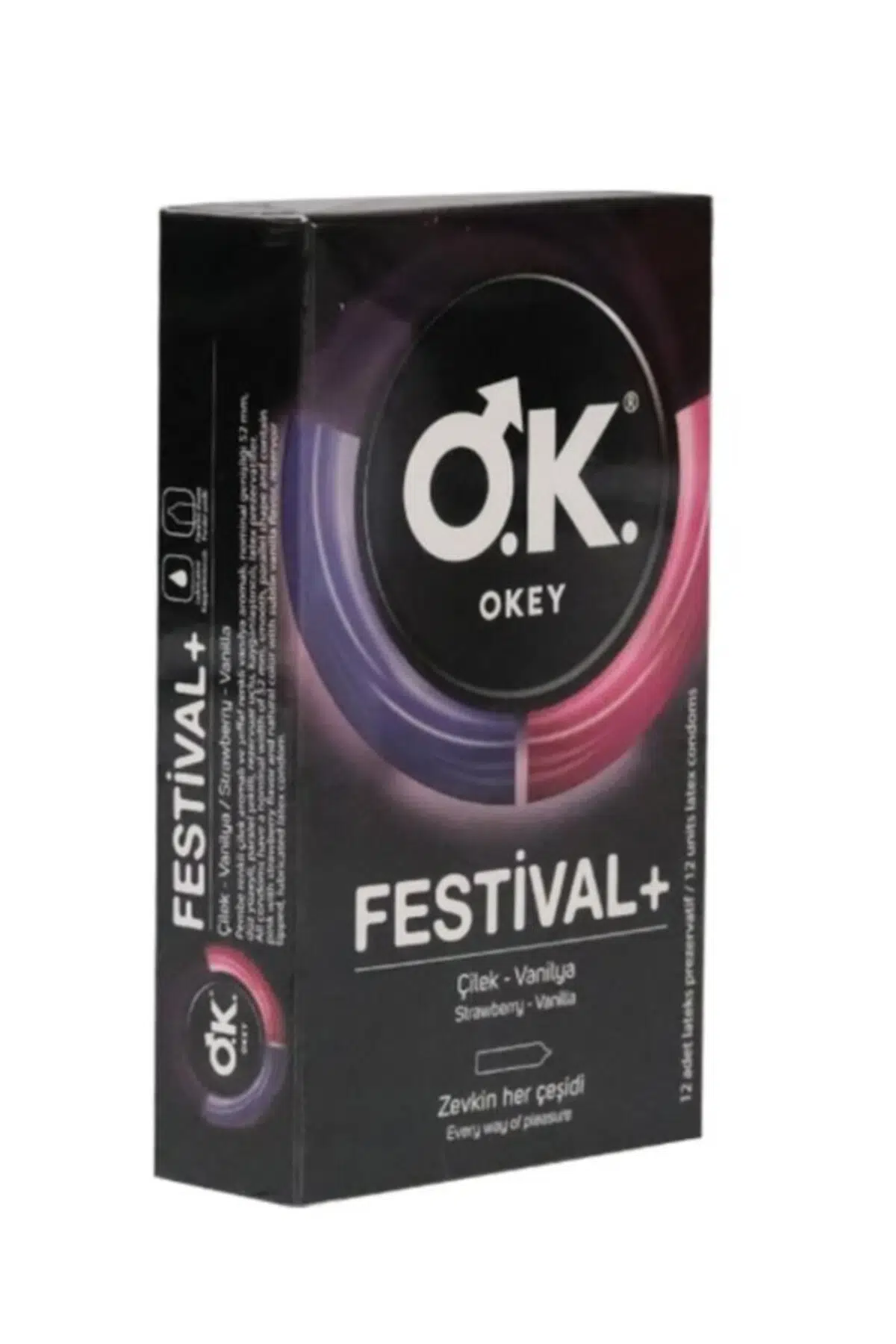 Okey Festival Çilek-Vanilya Prezervatif 12'Li