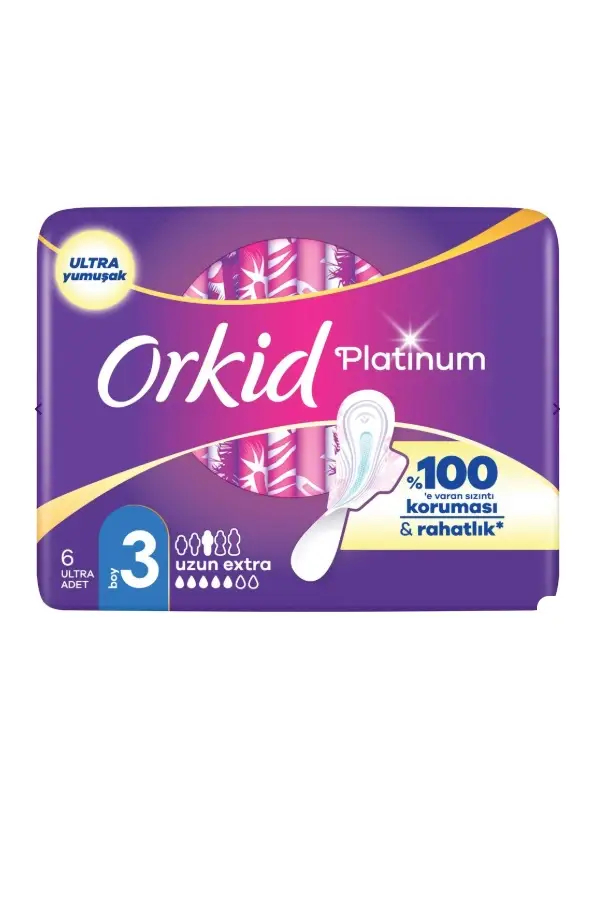 Orkid Platinum Gece Boy 3 Hijyenik Ped 6'lı