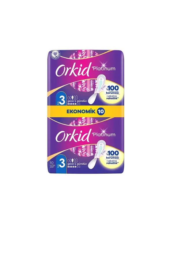 Orkid Platinum Gece Gündüz Hijyenik Ped No: 3 10'lu