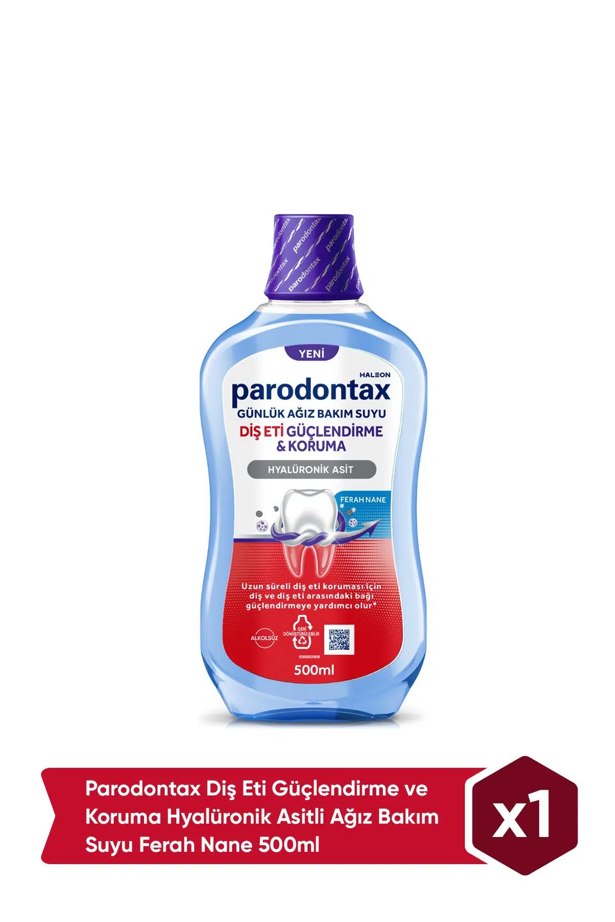 Parodontax Diş Eti Güçlendirme Ve Koruma Hyalüronik Asitli Ağız Bakım Suyu Ferah Nane 500ml
