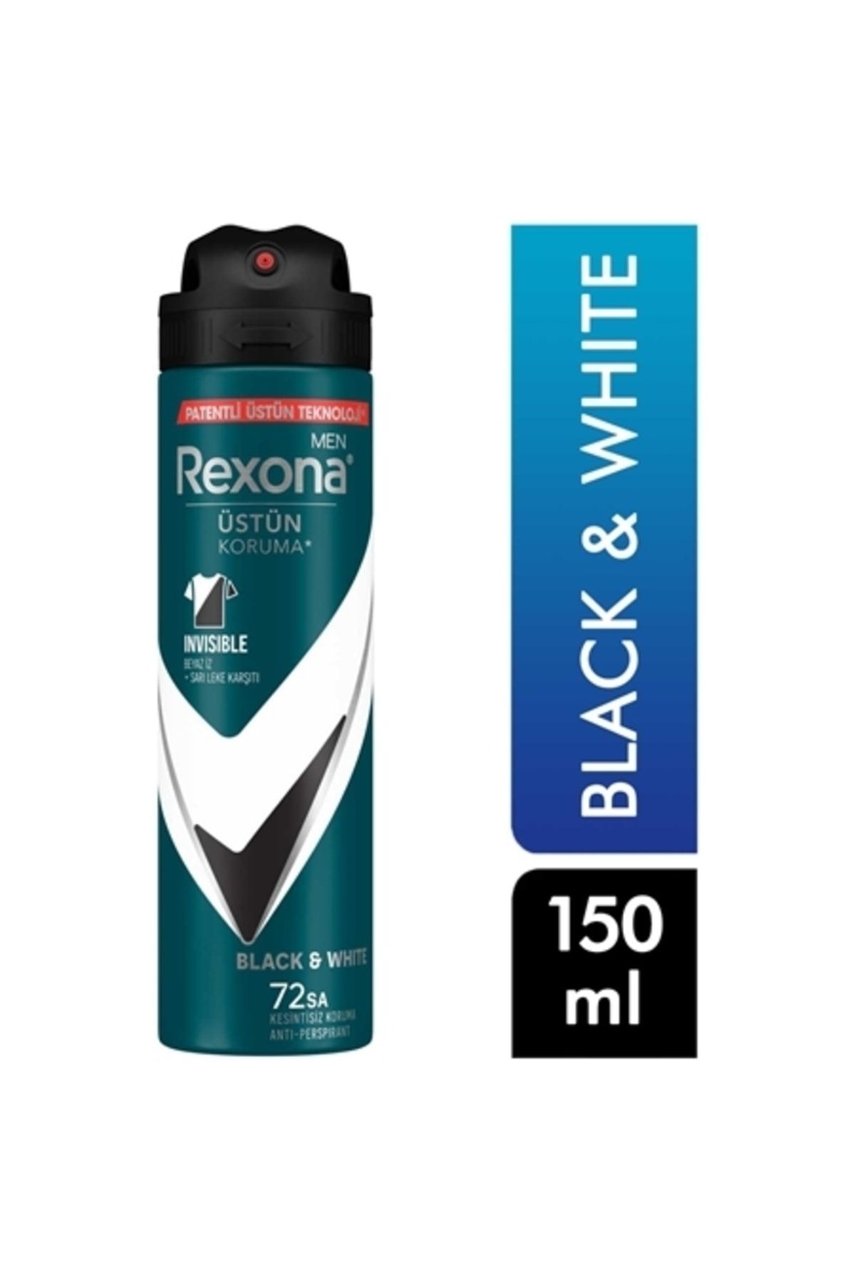 Rexona Deodorant 150 Ml Erkek Invisible Black White 8683130020302
