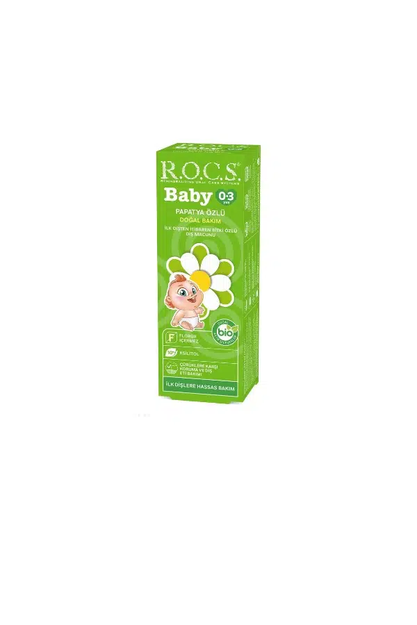 Rocs Baby Papatya Özlü Yutulabilir Diş Macunu 0-3 Yaş 35 ml