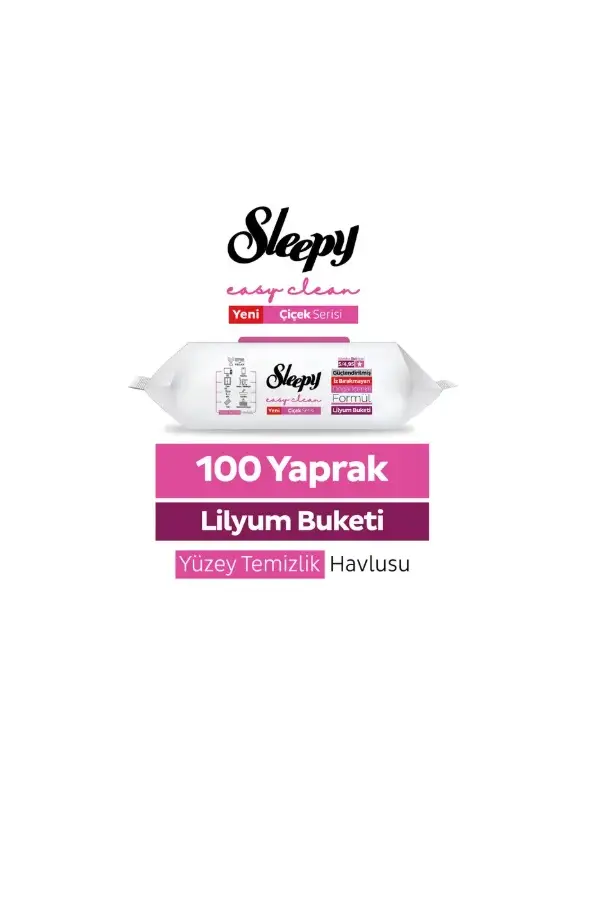 Sleepy Easy Clean Lilyum Buketi Yüzey Temizlik Havlusu 100 Yaprak