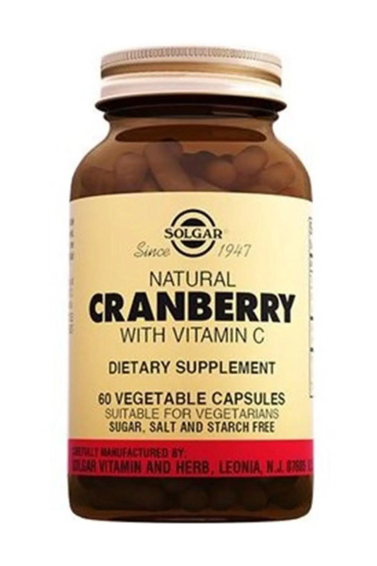 Solgar Cranberry With Vitamin C 60 Kapsül 033984009554
