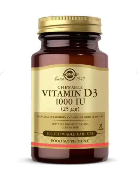 Solgar Vitamin D3 Cheaweble 1000 IU 100 Tablet