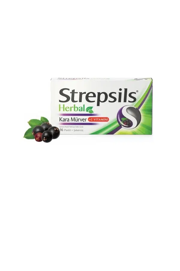 Strepsils Herbal Kara Mürver 16 Pastil