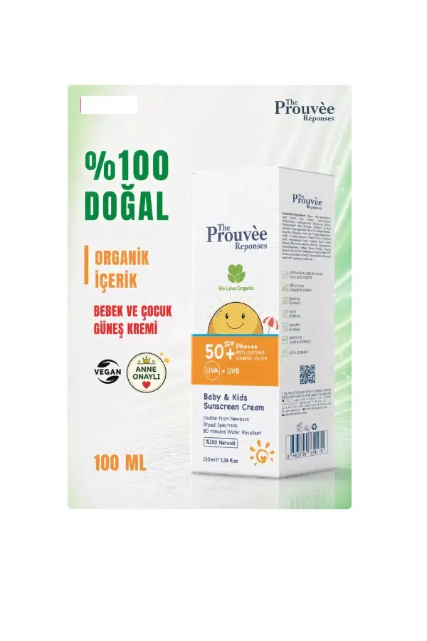 The Prouvée Réponses %100 Doğal Bebek & Çocuk Güneş Kremi SPF50+ 100 ml