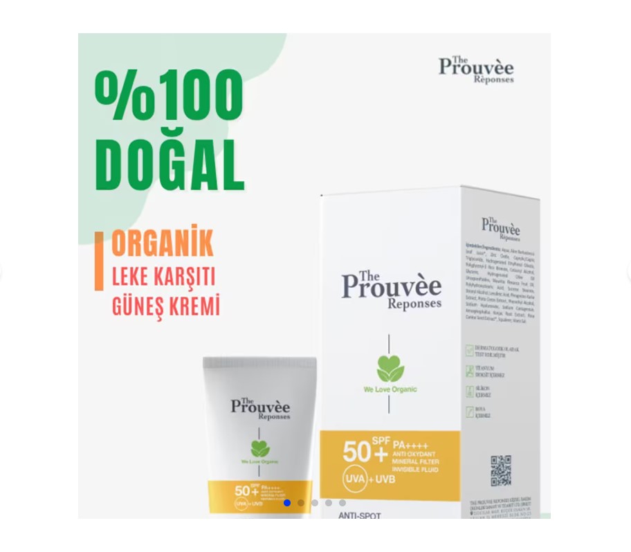 The Prouvée Réponses %100 Doğal Leke Karşıtı Yüz Güneş Kremi 40 ml