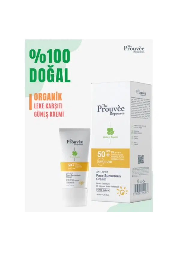 The Prouvée Réponses %100 Doğal Leke Karşıtı Yüz Güneş Kremi 40 ml