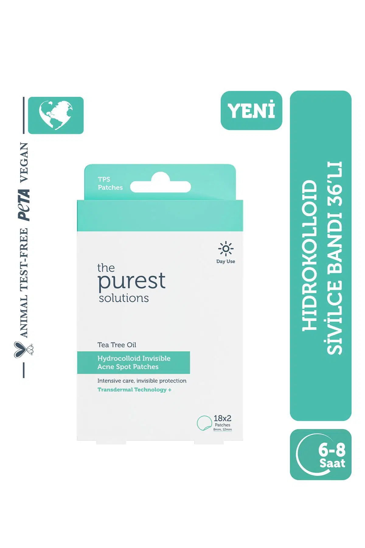The Purest Solutions Hidrokolloid Akne Karşıtı & Yatıştırıcı Bant 36'lı