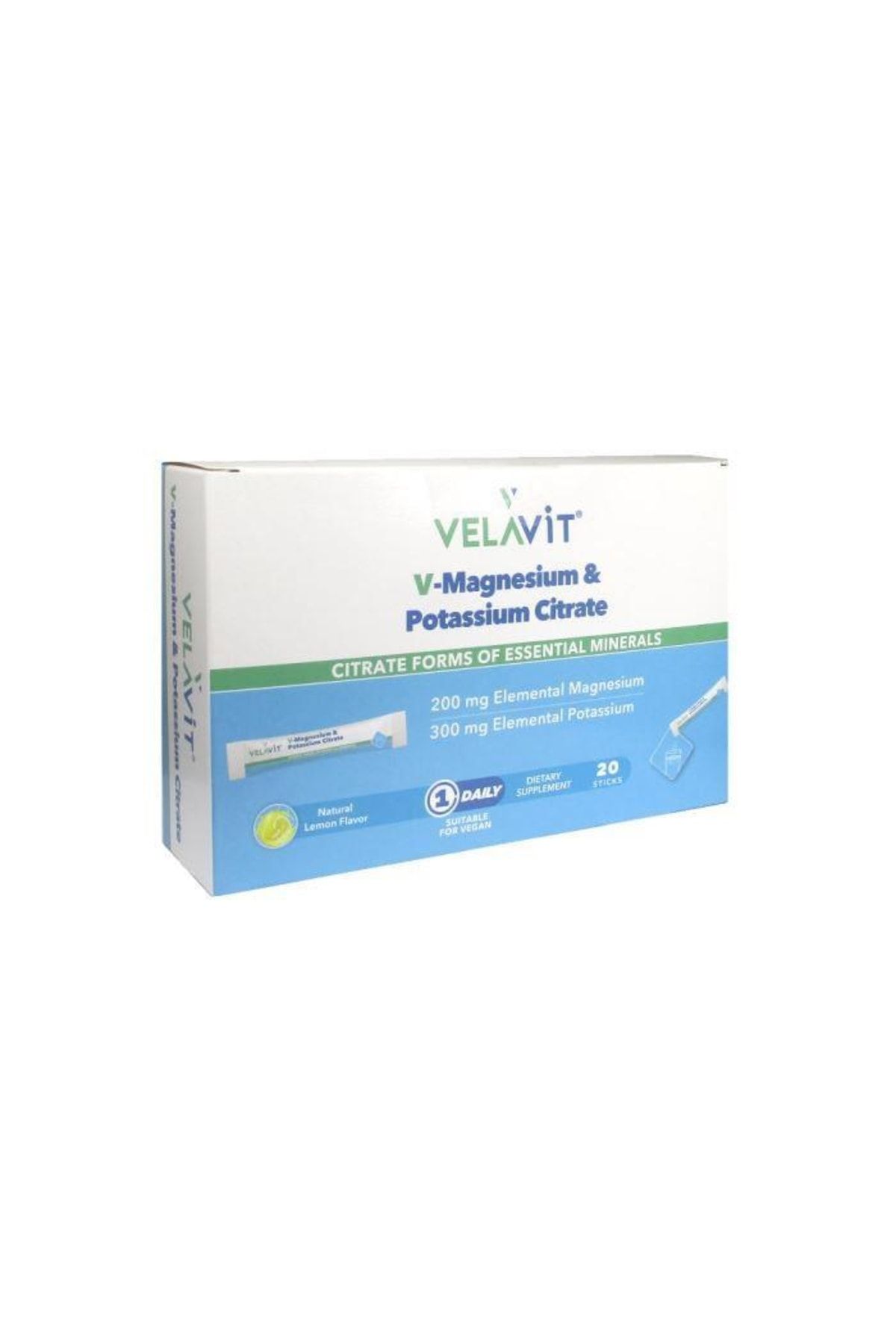 Velavit V-magnesium & Potassium Citrate 20 Toz Poş