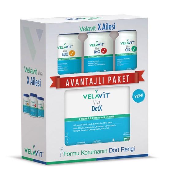 Velavit Viva Aptx + Brnx + Clrx + Detx Diyet Paketi 180 Tablet - 5 Shots