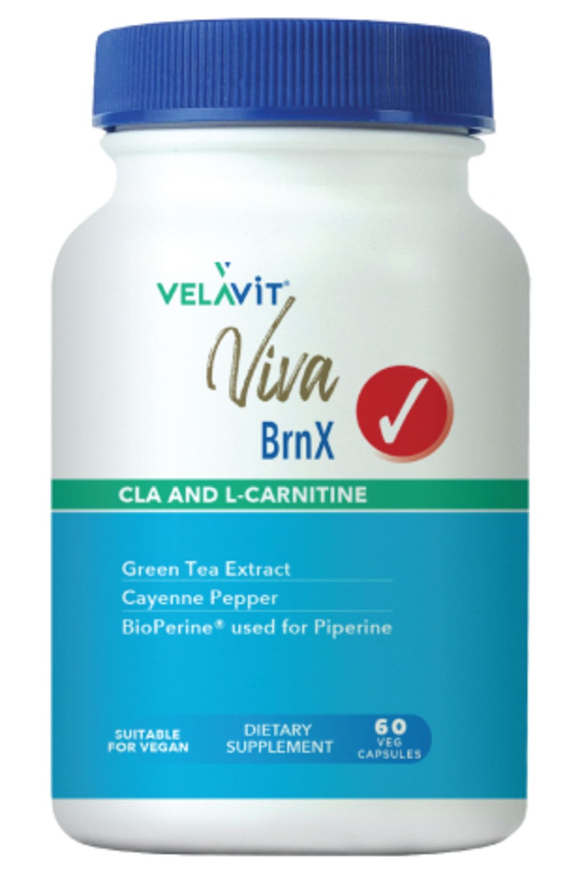 Velavit Viva Brnx 60 Kapsül Cla, L-karnitin, Yeşil Çay Ekstresi, Kırmızı Biber Içeren Takviye Edici Gıda